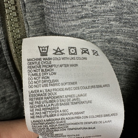 New Balance Mens M Hoodie Gray Green Full Zip Running Gym Exercise Fleece - Picture 6 of 7